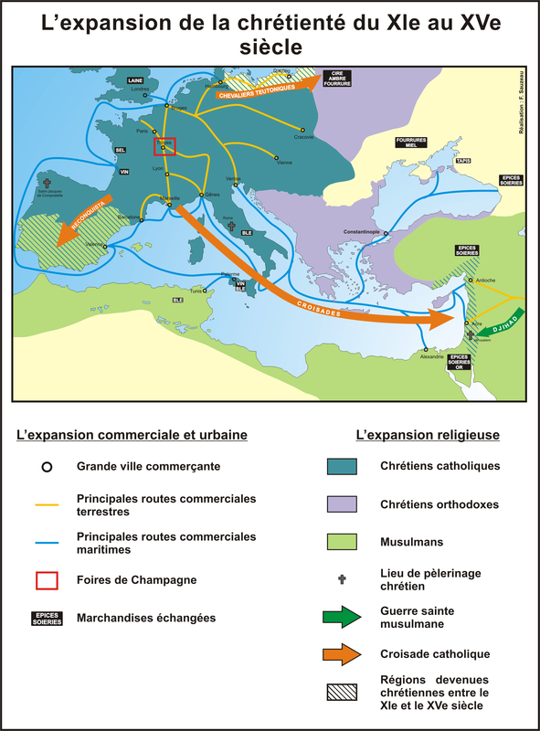 extension chrétienté carte